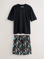 Black Henri Matisse Graphic Short Sleeve Pyjamas Set - Image 7 of 12