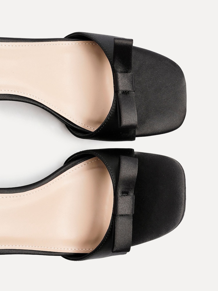 Linzi Black Orena Block Heel Sandals With Bow Detail - Image 6 of 6