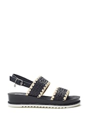 Moda in Pelle Natural Kyraa Raffia Double Strap Sandals - Image 1 of 4