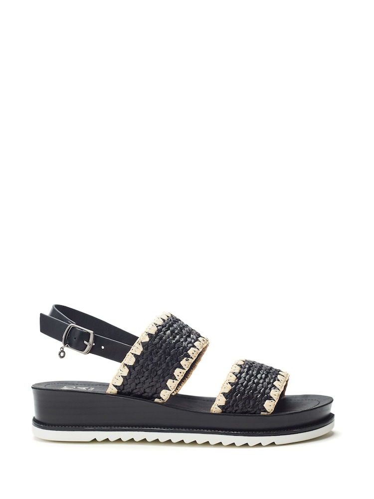 Moda in Pelle Natural Kyraa Raffia Double Strap Sandals - Image 1 of 4