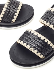 Moda in Pelle Natural Kyraa Raffia Double Strap Sandals - Image 3 of 4