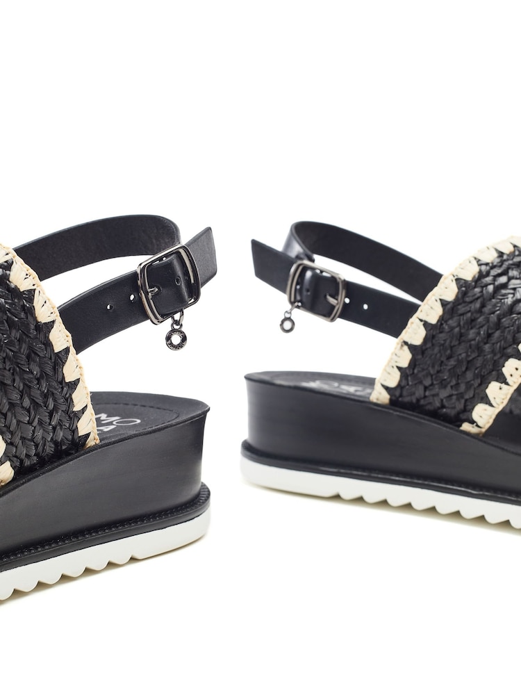 Moda in Pelle Natural Kyraa Raffia Double Strap Sandals - Image 4 of 4