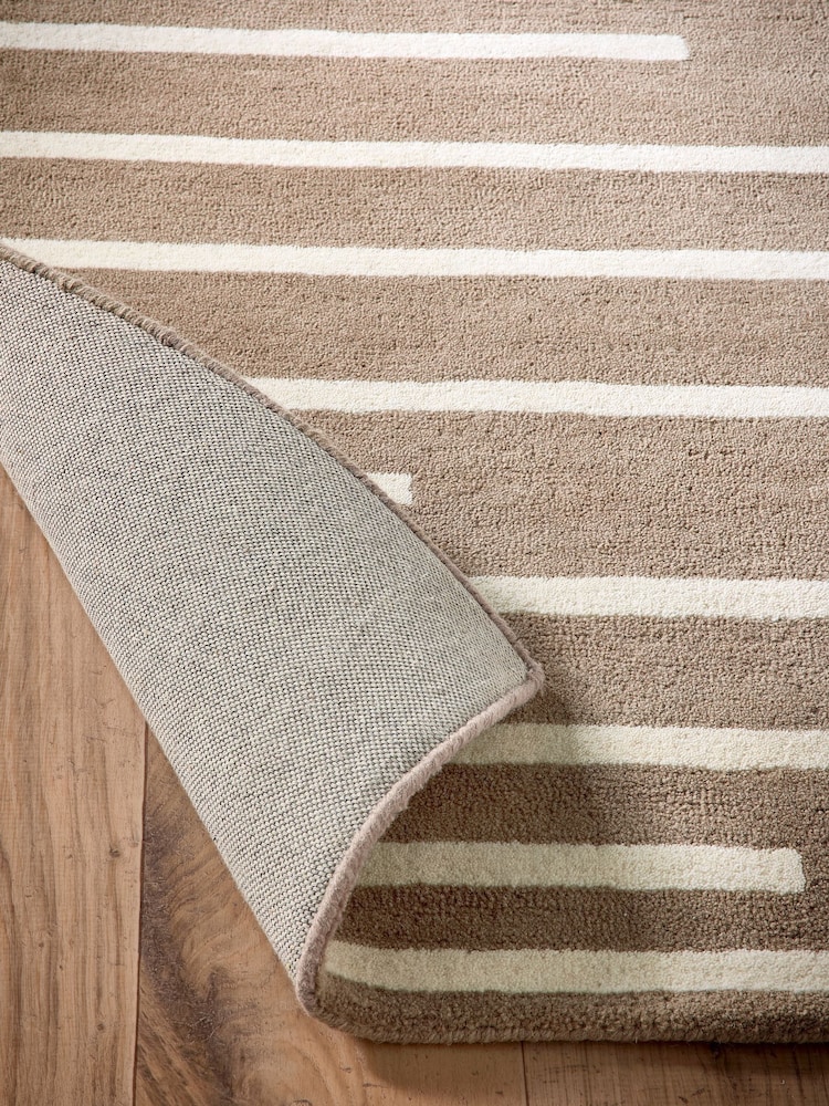 Origin Rug Collection. Beige Broken Stripe Rug - Image 2 of 5