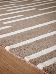 Origin Rug Collection. Beige Broken Stripe Rug - Image 3 of 5