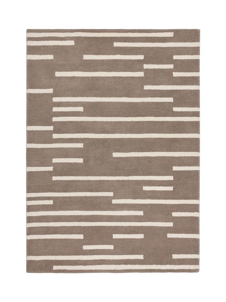 Origin Rug Collection. Beige Broken Stripe Rug - Image 5 of 5