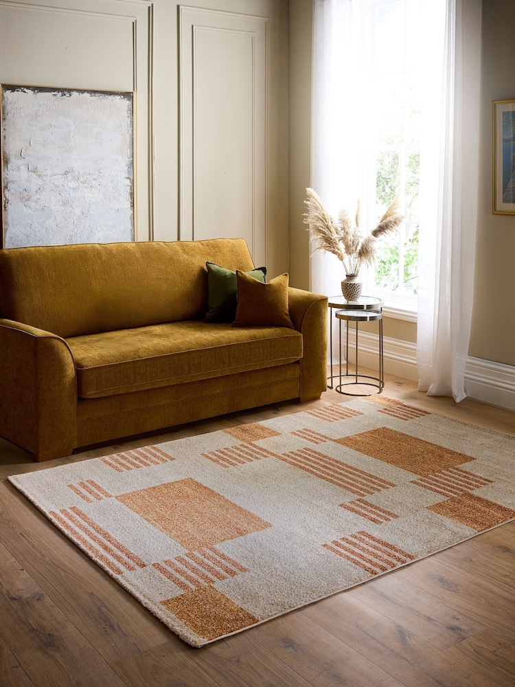 Origin Rug Collection. Terracotta Nomad Block Rug - Image 1 of 5