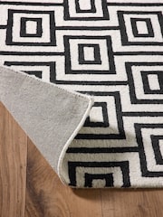 Origin Rug Collection. Black or White Labyrinth Rug - Image 2 of 5