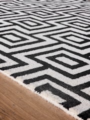 Origin Rug Collection. Black or White Labyrinth Rug - Image 3 of 5