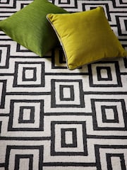 Origin Rug Collection. Black or White Labyrinth Rug - Image 4 of 5