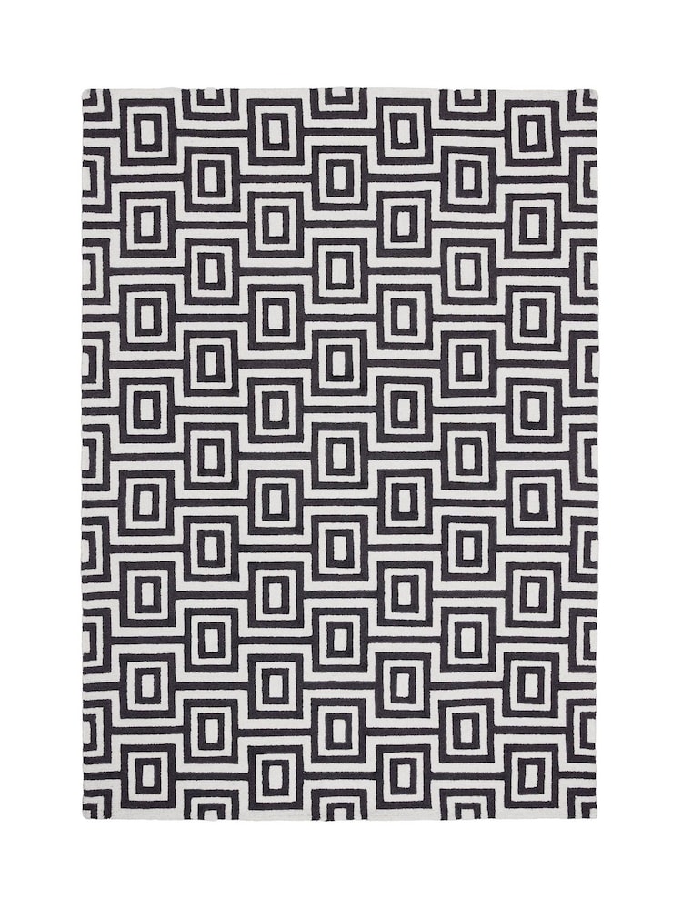 Origin Rug Collection. Black or White Labyrinth Rug - Image 5 of 5