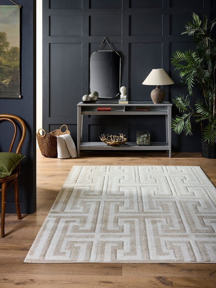 Origin Rug Collection. Beige or Cream Greek Key Rug - Image 1 of 5