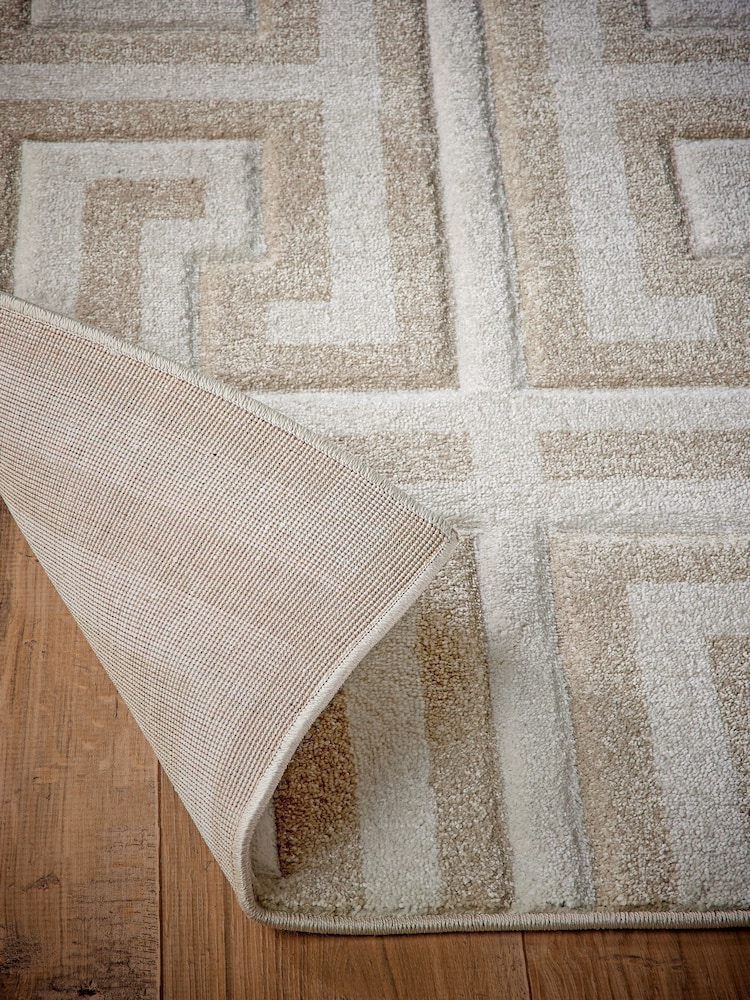Origin Rug Collection. Beige or Cream Greek Key Rug - Image 2 of 5