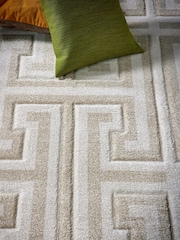 Origin Rug Collection. Beige or Cream Greek Key Rug - Image 4 of 5