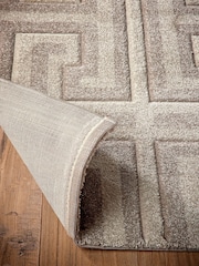Origin Rug Collection. Taupe or Beige Greek Key Rug - Image 2 of 5