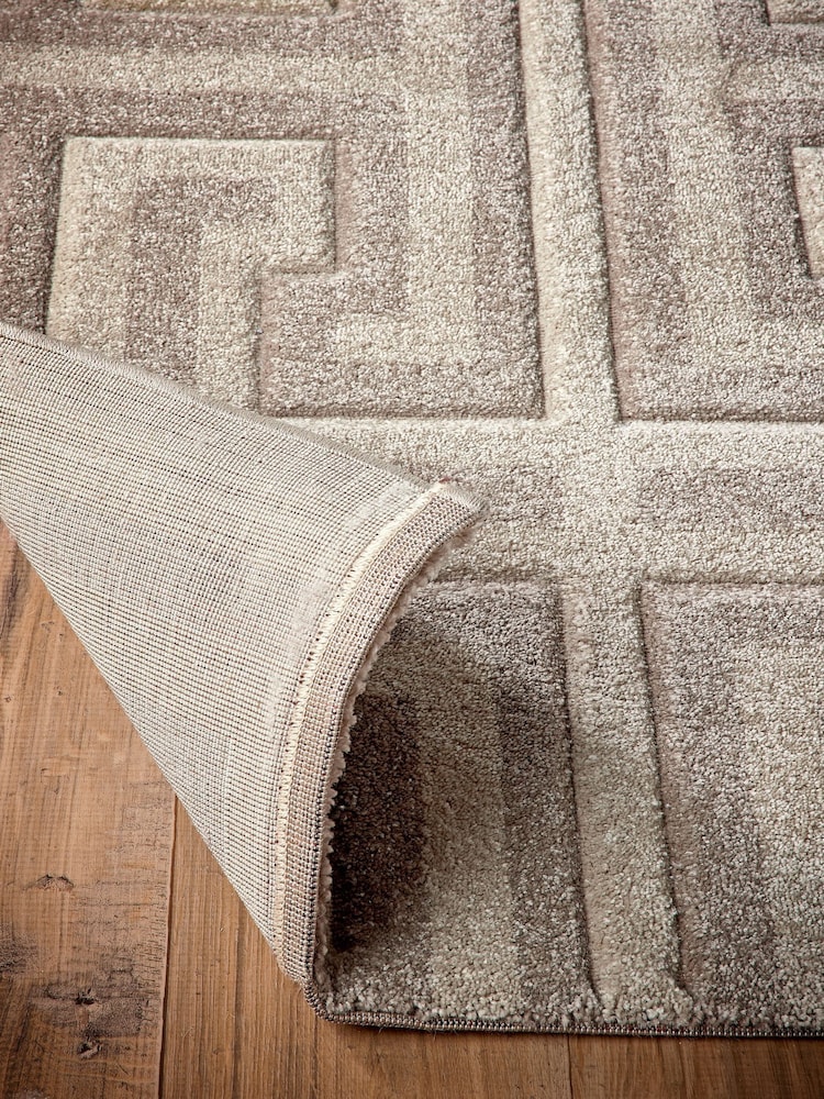 Origin Rug Collection. Taupe or Beige Greek Key Rug - Image 2 of 5
