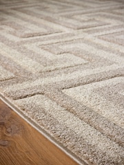 Origin Rug Collection. Taupe or Beige Greek Key Rug - Image 3 of 5
