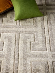 Origin Rug Collection. Taupe or Beige Greek Key Rug - Image 4 of 5