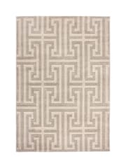 Origin Rug Collection. Taupe or Beige Greek Key Rug - Image 5 of 5