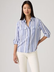 Levi's® Bold Stripe Blue Elaine Utility Shirt - Image 4 of 6