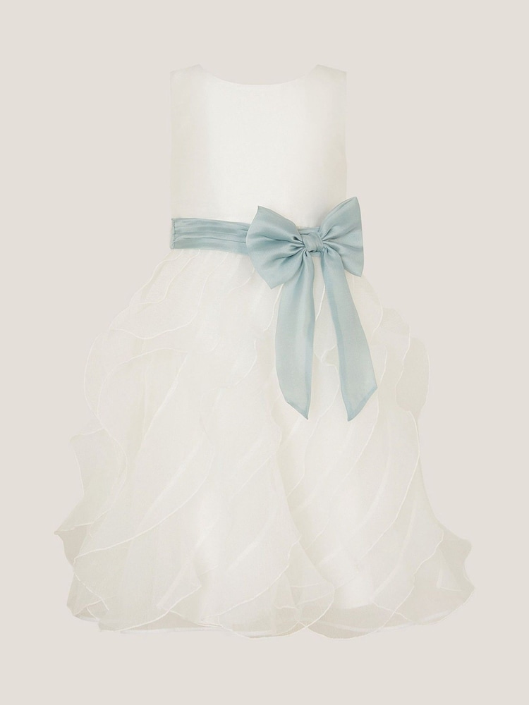 Monsoon Natural Cancan Sleeveless Bow Ruffle Dress - Image 2 of 3 Monsoon Natural Cancan Sleeveless Bow Ruffle Dress - Image 2 of 3