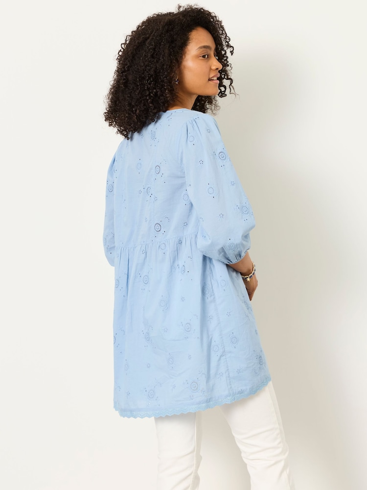 FatFace Rue Blue Petite Broderie Tunic - Image 2 of 5