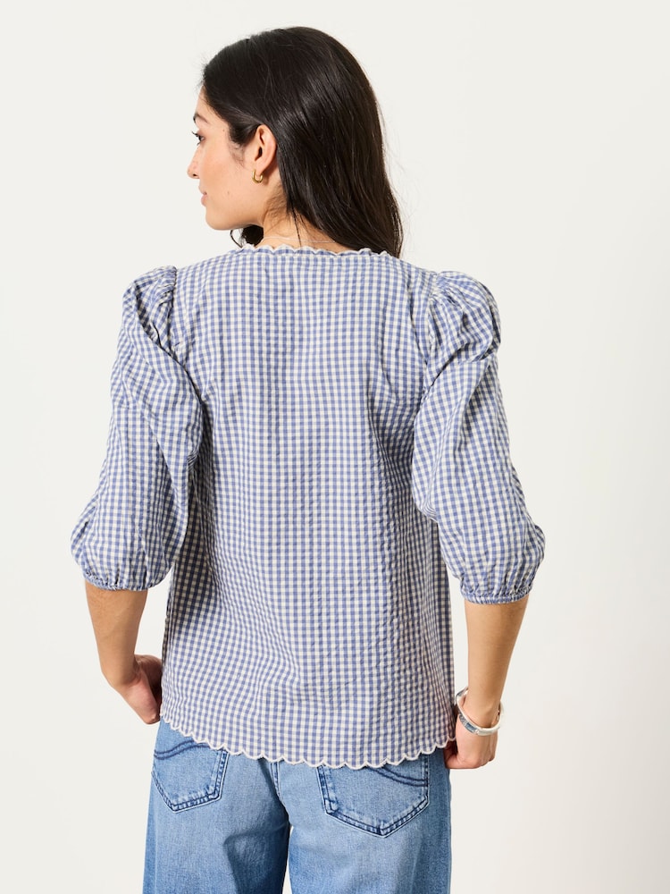 FatFace Sofia Multi Petite Gingham Blouse - Image 2 of 6