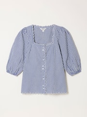 FatFace Sofia Multi Petite Gingham Blouse - Image 5 of 6