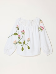 FatFace Dawn Ivory Petite Embroidered Blouse - Image 5 of 6