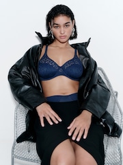 Chantelle Blue Norah Soft Feel Floral Print Underwired Bra - Image 1 of 4