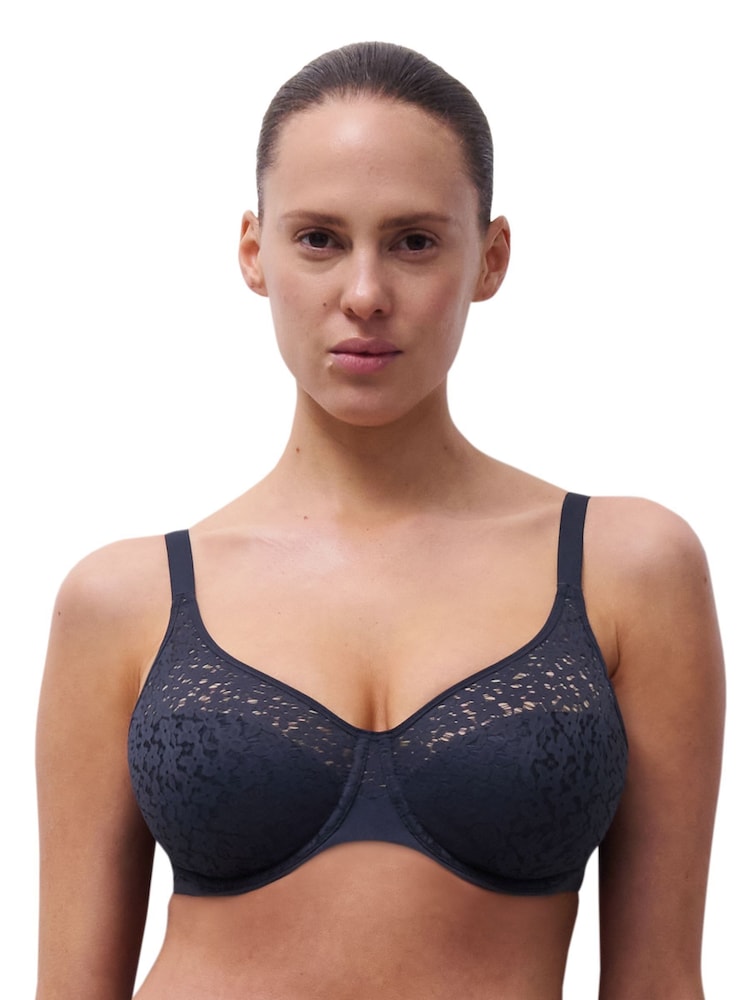Chantelle Blue Norah Soft Feel Floral Print Underwired Bra - Image 2 of 4