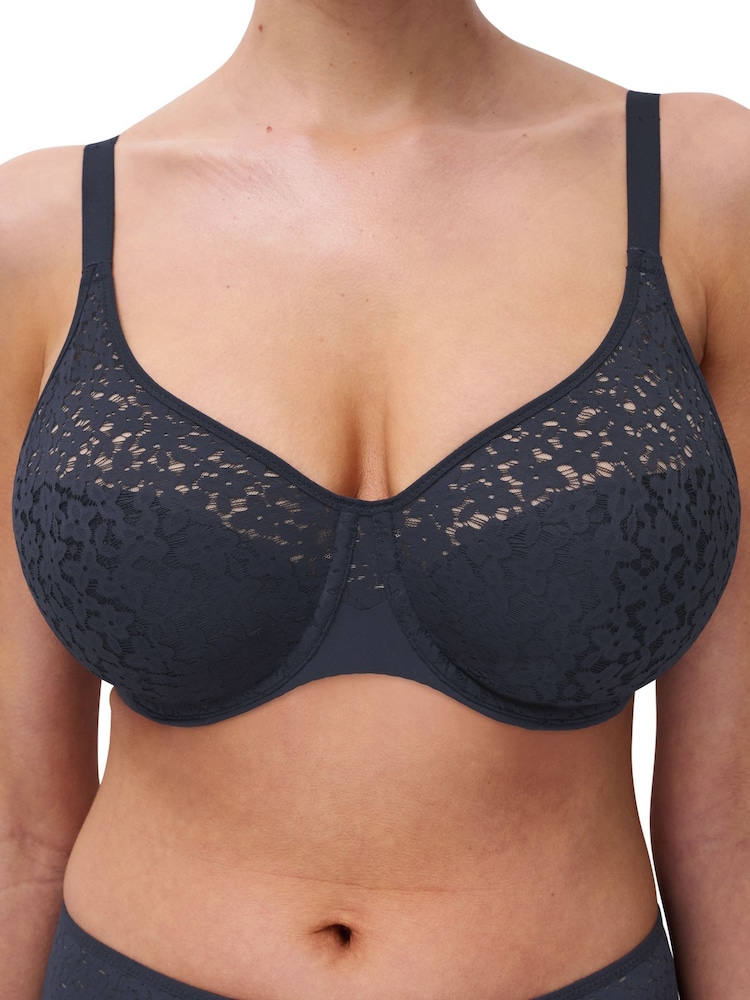 Chantelle Blue Norah Soft Feel Floral Print Underwired Bra - Image 4 of 4