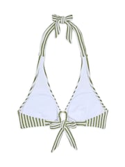 Chelsea Peers Green Crinkle Stripe Halterneck Bikini Top - Image 5 of 5
