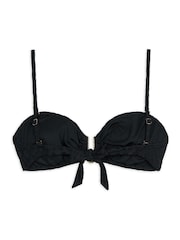 Chelsea Peers Black Leopard Print Jacquard Bandeau Bikini Top - Image 5 of 5