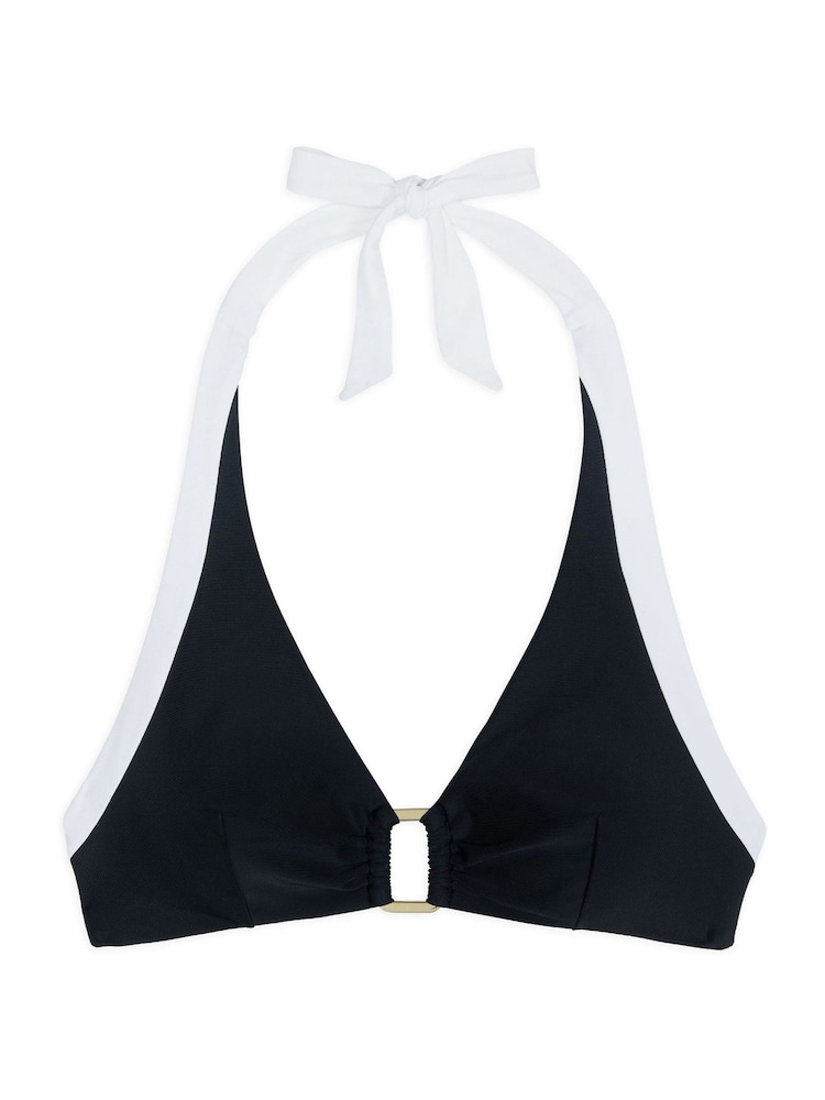 Chelsea Peers Black Illusion Tie Front Bikini Top - Image 4 of 4