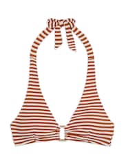 Top de biquíni com decote halter e listras amassadas Chelsea Peers - Imagem 4 de 4