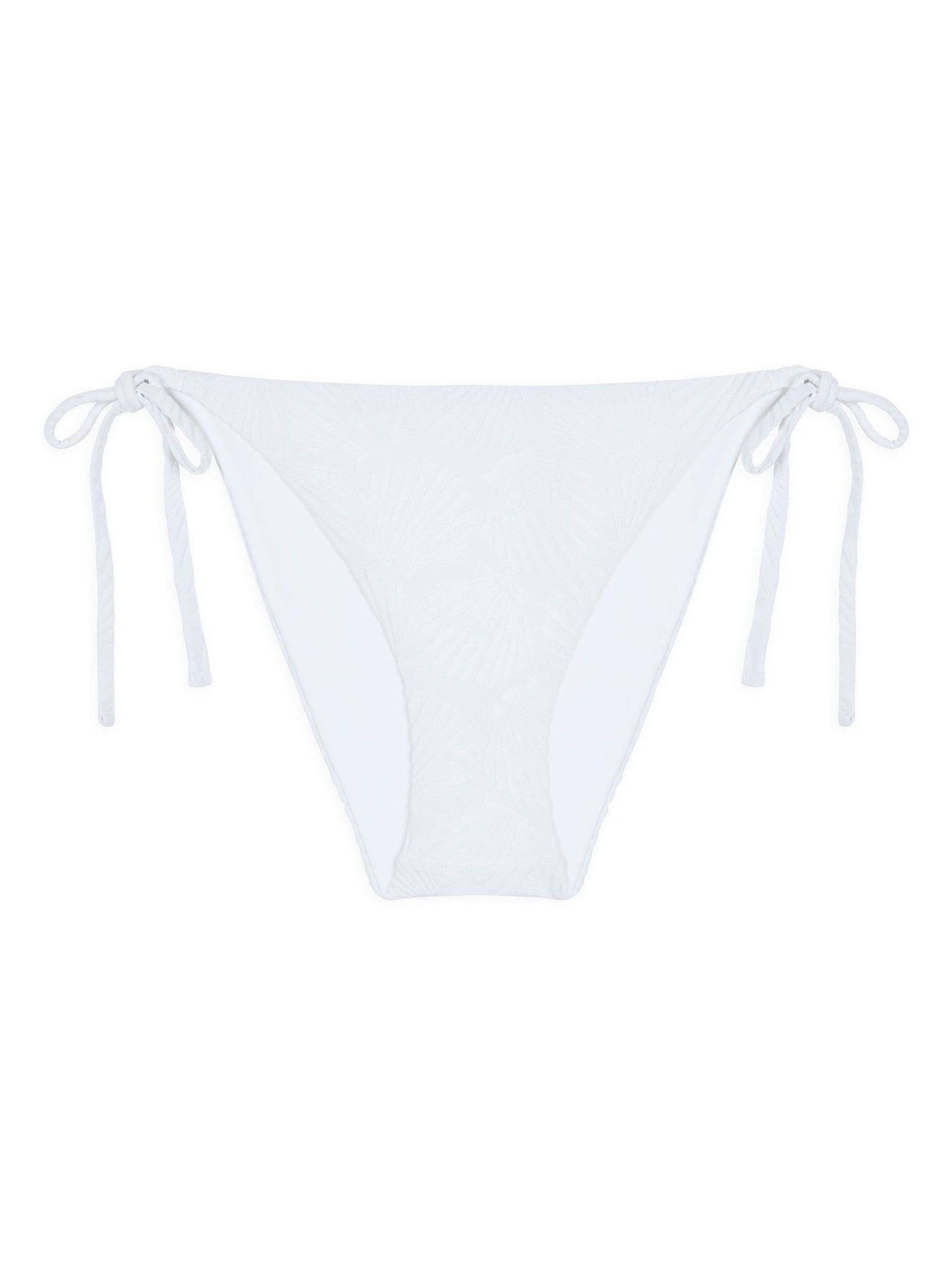 水着 CHARLOTTE BOTTOM WHT Buy Chelsea Peers White Jacquard Shell Tie Side Bikini Bottoms