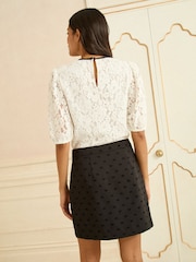 Black Flocked Bow rint - Love & Roses Mini Skirt - Bild 4 von 4