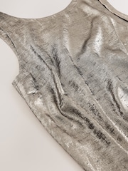 Champagne Gold Metallic Shell Top - Image 8 of 8