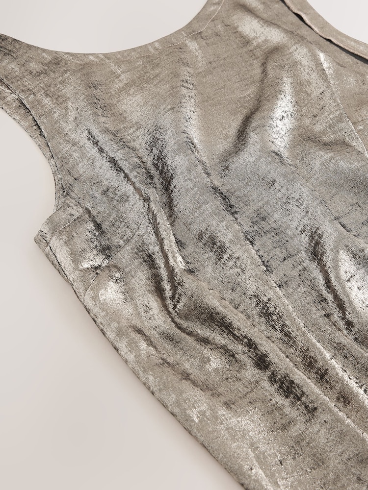 Champagne Gold Metallic Shell Top - Image 8 of 8