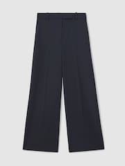 Reiss Navy Gabi Petite Wide-Leg Suit Trousers - Image 2 of 8