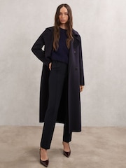 Reiss Blue Norla Pintuck Tapered Trousers - Image 1 of 6