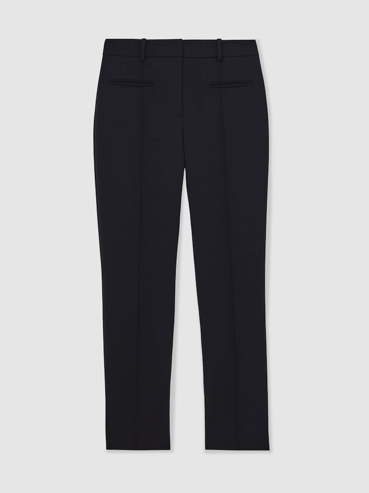 Reiss Blue Norla Pintuck Tapered Trousers - Image 2 of 6 Reiss Blue Norla Pintuck Tapered Trousers - Image 2 of 6