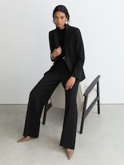 Reiss Black Gabi Wide-Leg Suit Trousers - Image 7 of 8
