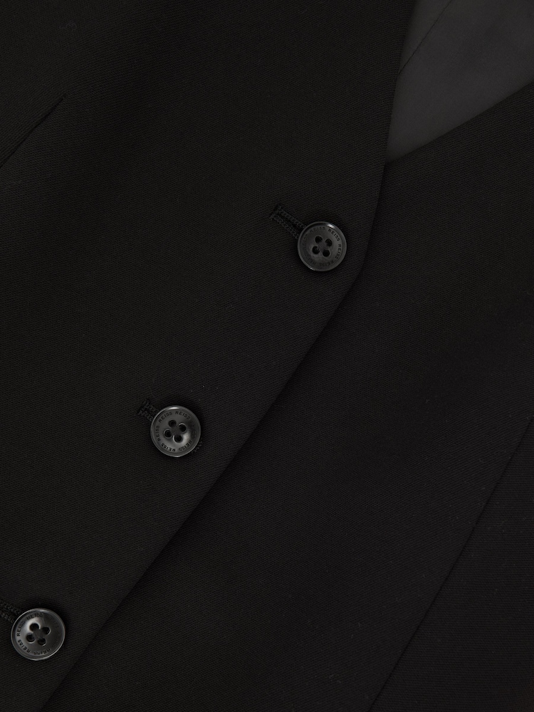 Reiss Black Gabi Single-Breasted Twill Waistcoat - Image 7 of 7 Reiss Black Gabi Single-Breasted Twill Waistcoat - Image 7 of 7