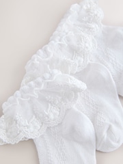 White Lace Baby Socks 3 Pack (0mths-2yrs) - Image 2 of 3