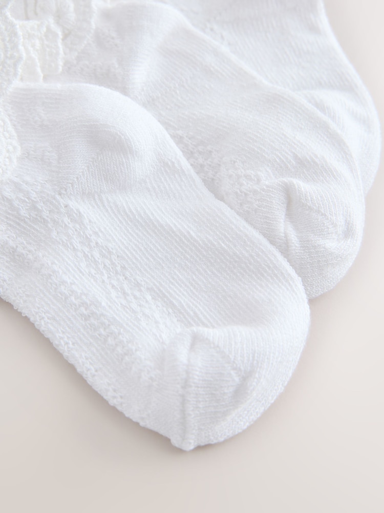 White Lace Baby Socks 3 Pack (0mths-2yrs) - Image 3 of 3 White Lace Baby Socks 3 Pack (0mths-2yrs) - Image 3 of 3