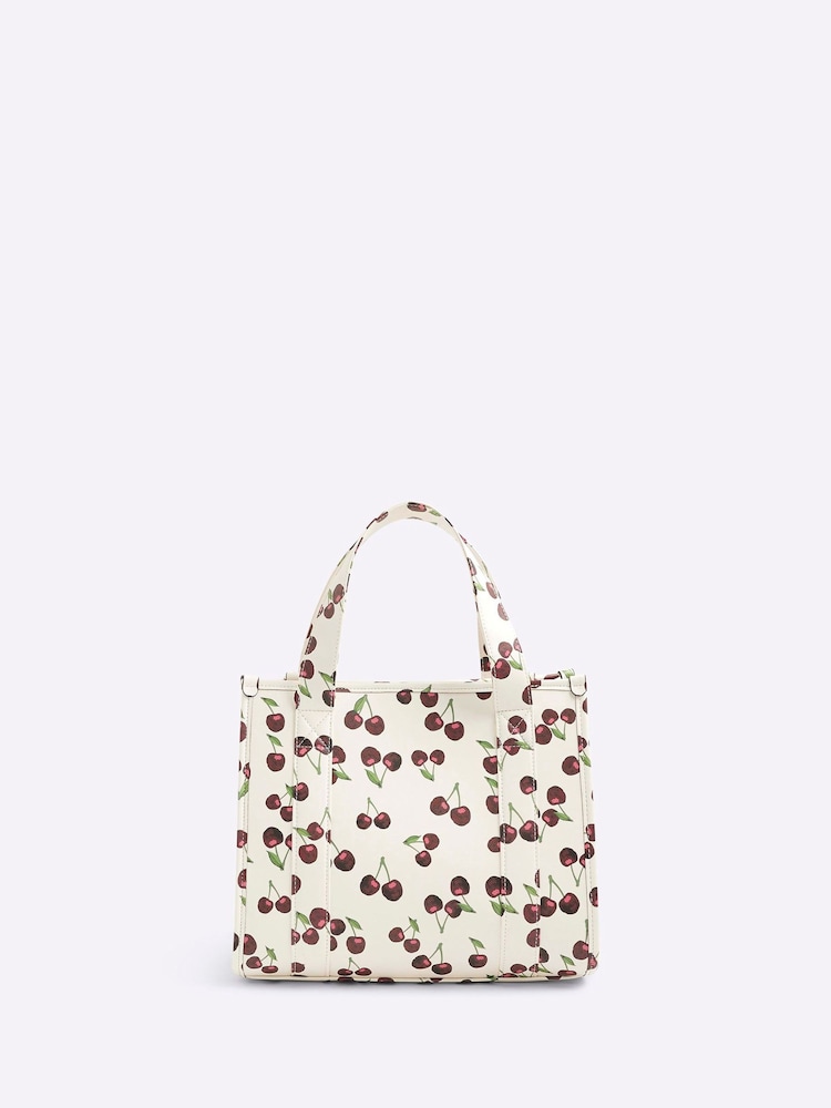 River Island Cream Embossed Tote Bag - Image 2 of 2 River Island Cream Embossed Tote Bag - Image 2 of 2