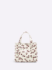 River Island Cherry Print Embroidered Tote Bag - Image 3 of 5