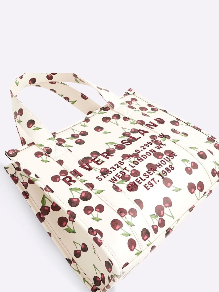 River Island Cherry Print Embroidered Tote Bag - Image 5 of 5 River Island Cherry Print Embroidered Tote Bag - Image 5 of 5