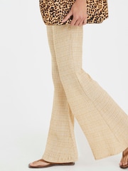 River Island Brown Textured Wide Leg Trousers - Image 3 of 4